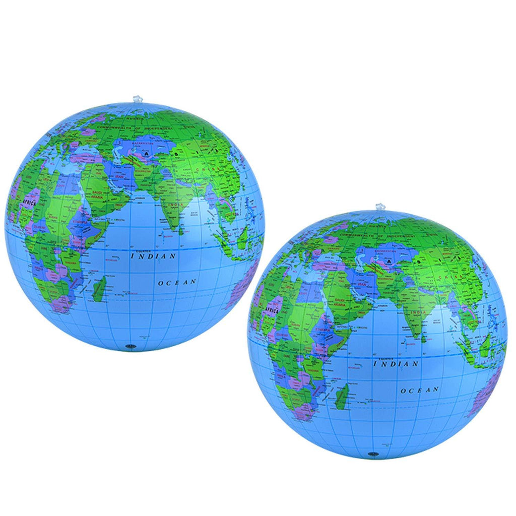[AUSTRALIA] - Coopay 2 Pack Inflatable Globe PVC World Globe Inflatable Earth Beach Ball for Beach Playing or Teaching 2pcs 
