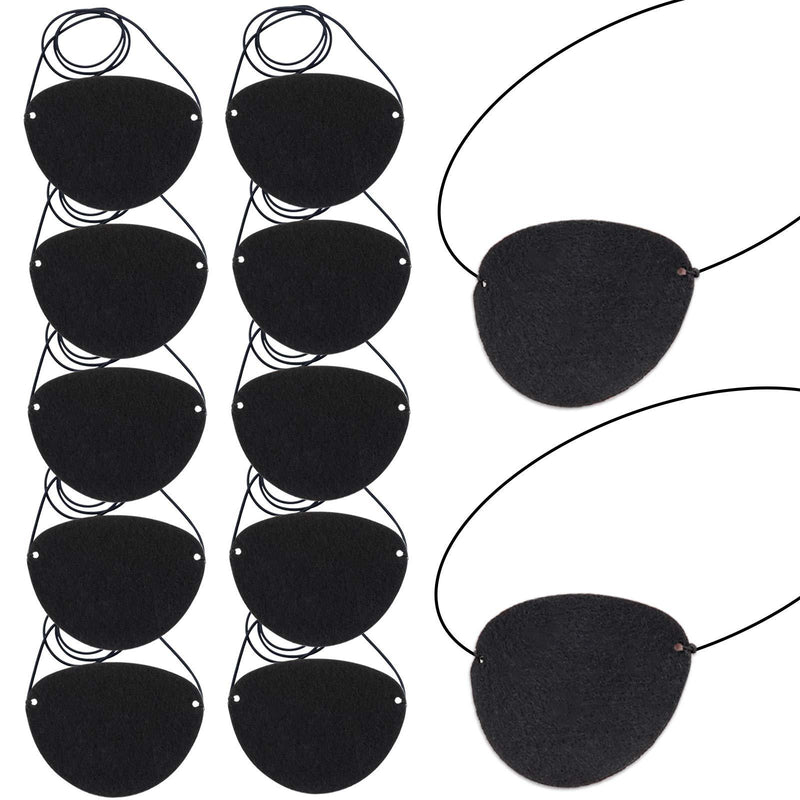 Eye Patch, YGDZ 12pcs Soft Felt Eye Patches for Adults Kids, Adjustable Single Eye Mask for Lazy Eye, Black - BeesActive Australia