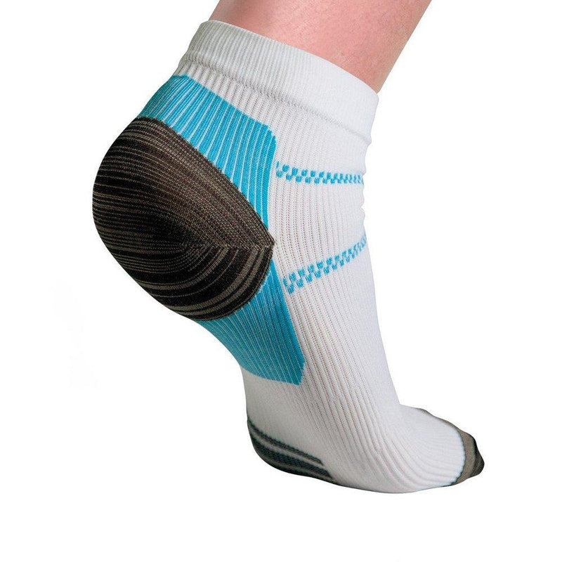 [AUSTRALIA] - Bcurb Foot Compression Socks Arch Support Low Cut Ankle Support For Plantar Fasciitis Heel Spurs Pain Relief White/Blue/Black Small-Medium 