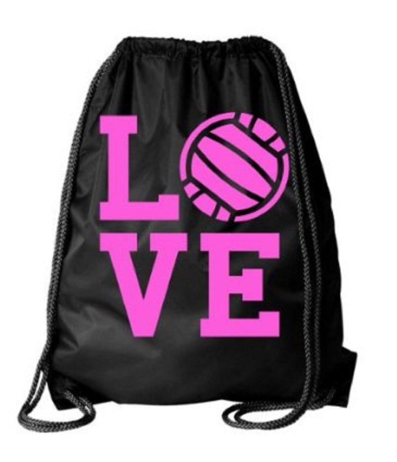 Kenz Laurenz Volleyball Drawstring Bag - Cinch Sack String Backpack Back Sports Pack Tote 1 Pack - BeesActive Australia