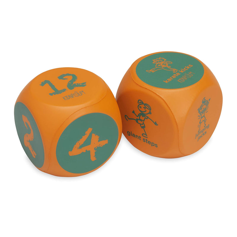 Kidnasium Exercise Dice & Activity Coins, Soft Foam 6-Sided Movement Dice Fun Educational Classroom Gym Learning Game for Active Boys & Girls Ages 4 and Up - BeesActive Australia