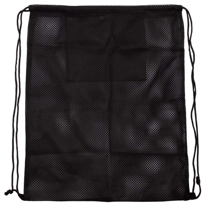 Mesh Drawstring String Backpack Bag with Inside Zipper Pocket for Toys, Sports Gym Gear, Clothes, Backpacking, Camping Gear, Beach, Swimming, Diving, Travel, Laundry (Black) Black - BeesActive Australia
