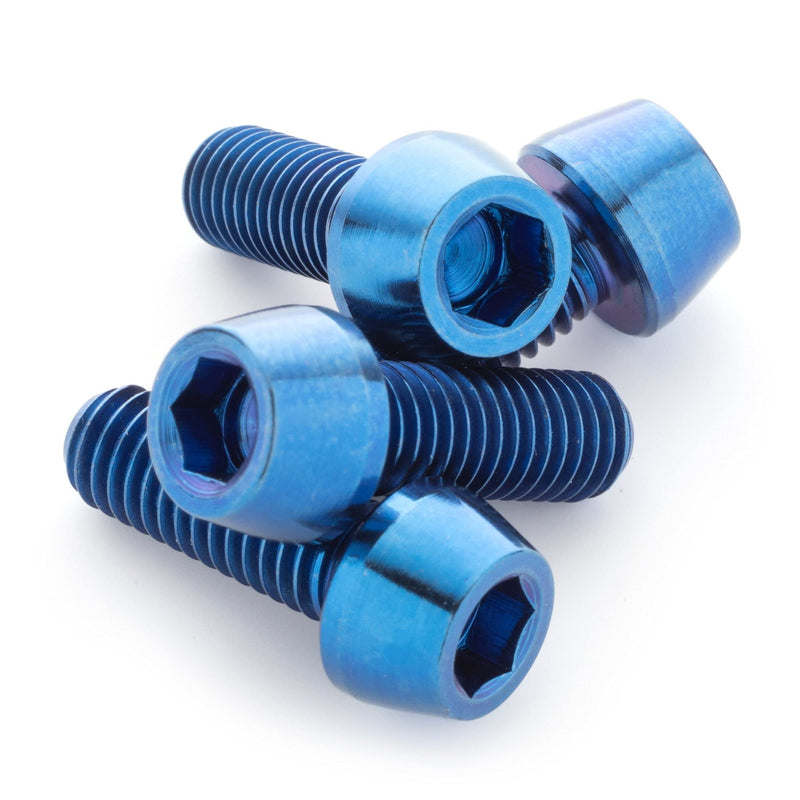 Terske Ultra-Strong Lightweight Titanium Water Bottle Cage Bolts Blue Anodized 4-Pack - BeesActive Australia
