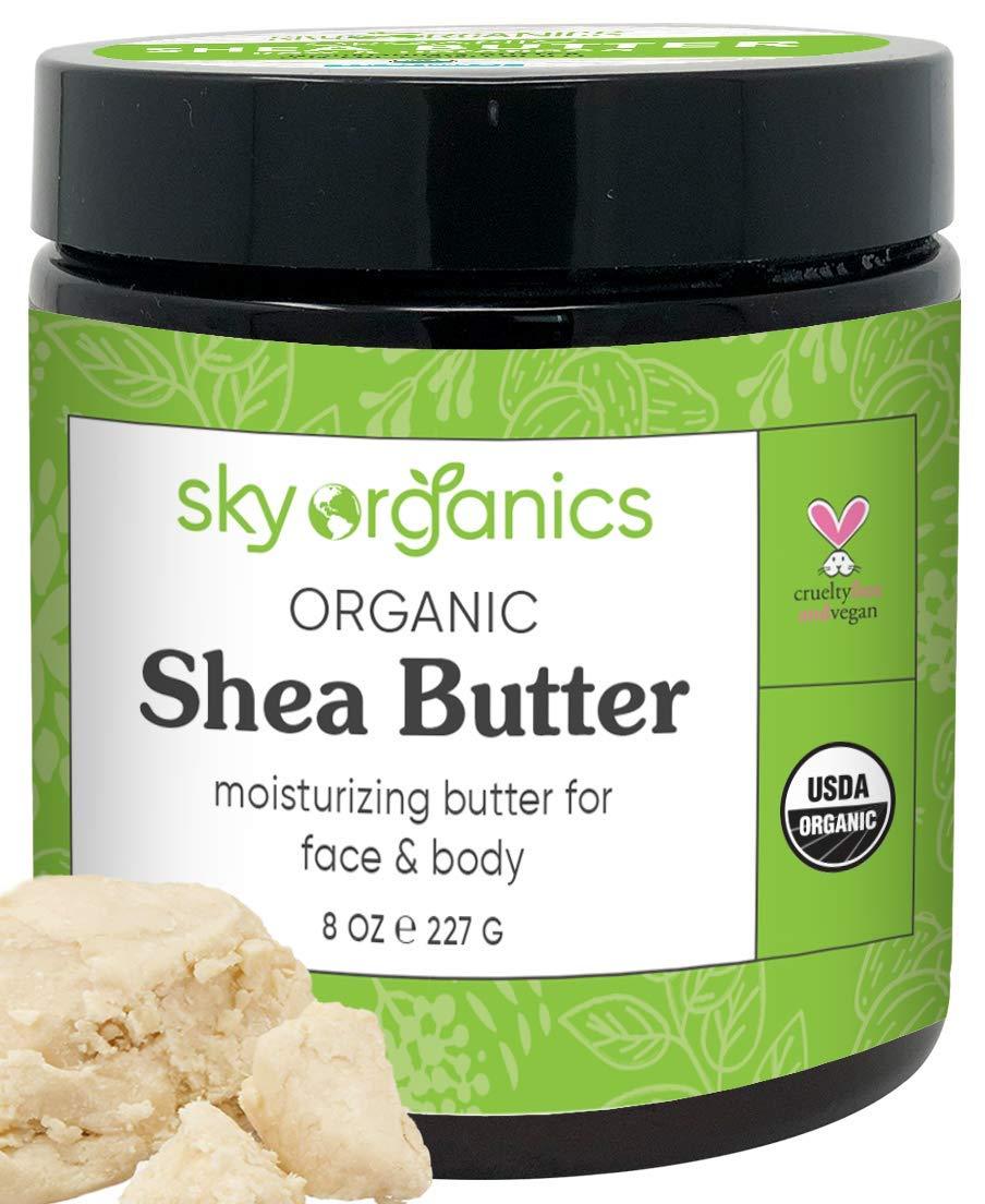 Organic Shea Butter by Sky Organics (8 oz) 100% Pure Unrefined Raw African Shea Butter for Face and Body Moisturizing Natural Body Butter for Dry Skin 8 Ounce (Pack of 1) - BeesActive Australia