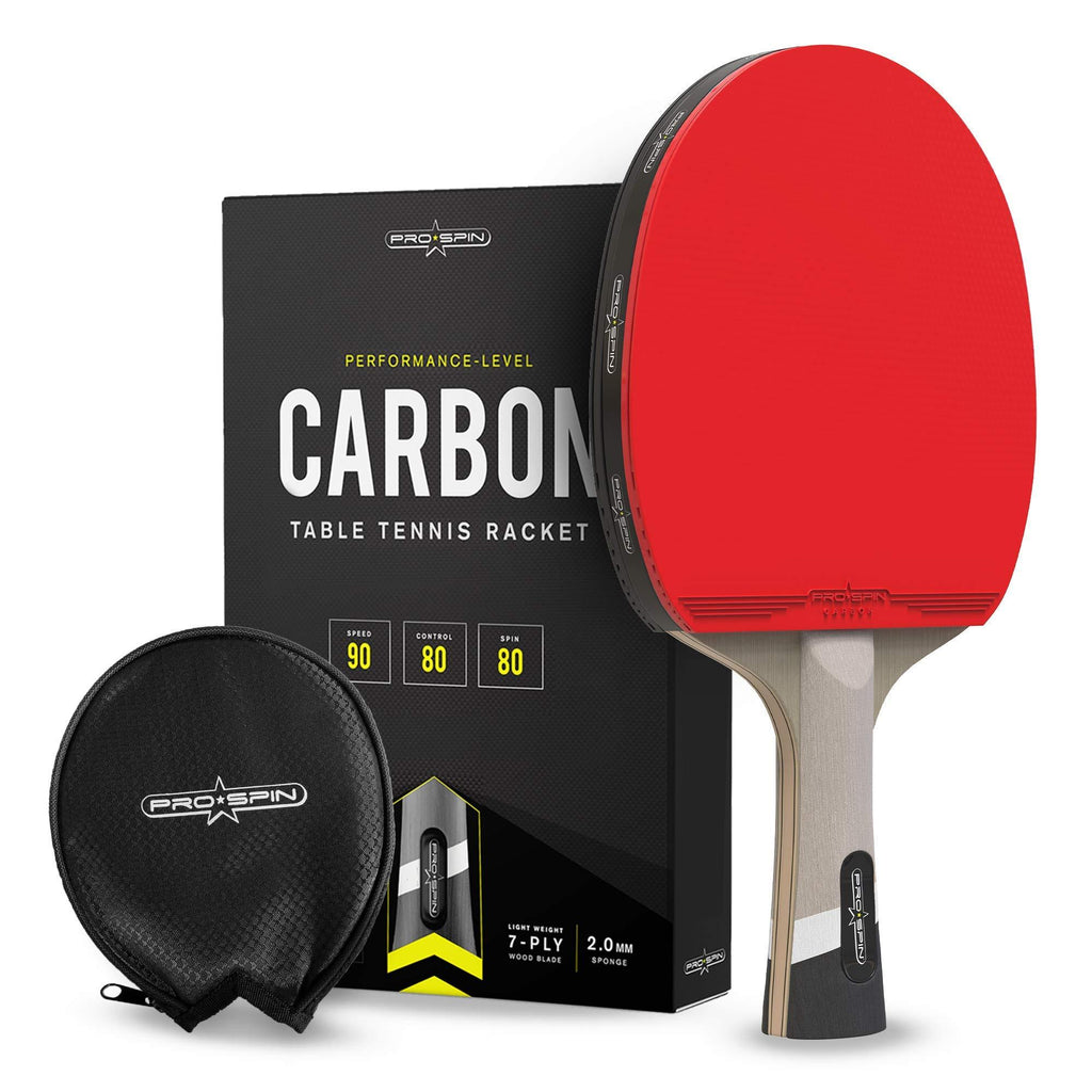 [AUSTRALIA] - PRO SPIN Elite Series Carbon Ping Pong Paddle | Performance-Level Table Tennis Racket with Carbon Fiber Technology, Bonus Premium Rubber Protector | Professional Table Tennis Paddle 
