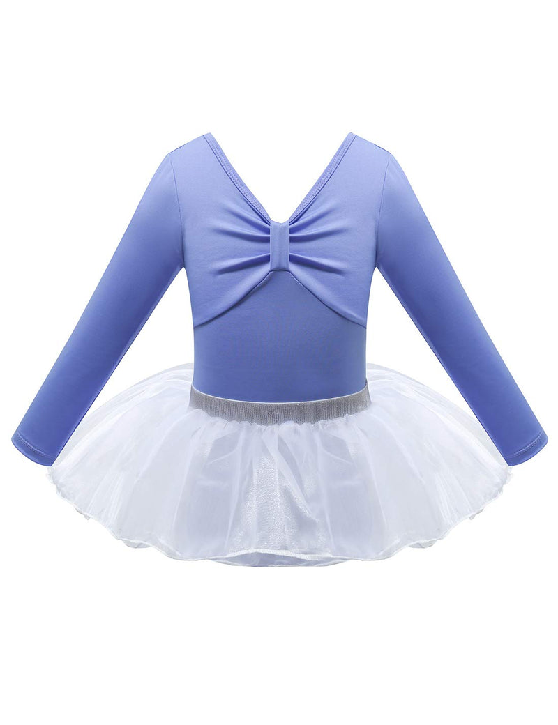 KARETT Baby Girls Ballet Leotard with Separate Wrap Skirt Gymnastics Training Back Bowknot Dance Tutu Dress 1-8T Purple 1 XL(9-10T) - BeesActive Australia
