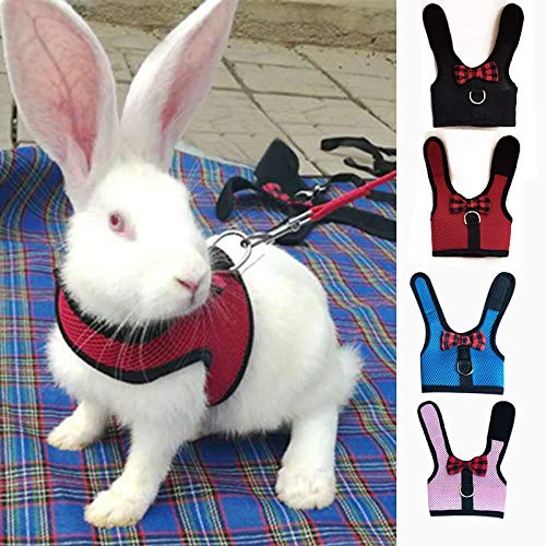 Multipurpose Rabbits Hamster Vest Harness with Leash Bunny Mesh Chest Strap Harnesses Ferret Guinea Pig Small Animals Pet Accessories Blue S - BeesActive Australia