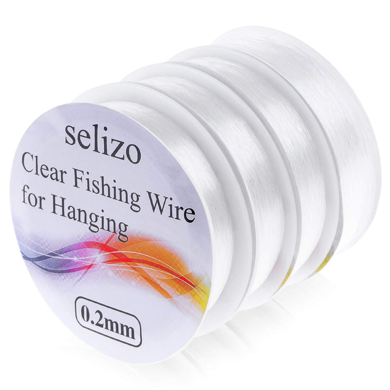 Fishing Wire, Selizo 4Pcs Clear Fishing String Line Jewelry Beading String Invisible Nylon Thread Cord for Hanging Decorations, Crafts and Jewelry Making (4 Sizes) - BeesActive Australia