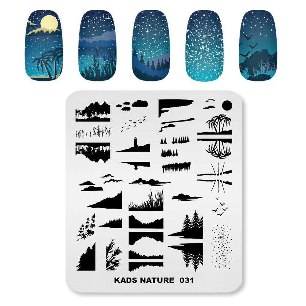KADS Nail Stamping Plate Nature Template Image Design Plates for Nail Art Decoration and DIY Nail Art (NA031) NA031 - BeesActive Australia