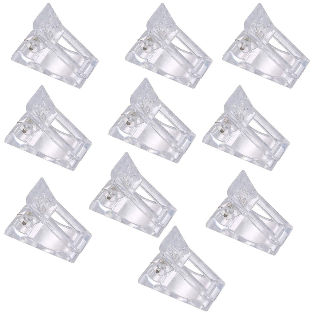 KRISMYA 10 Pcs Poly Fingernails Gel Quick Building Nail Tips Clip,Plastic Transparent Finger Extension UV LED Builder DIY Manicure Poly Fingernails Gel Nail Clamps Set 10 nail clamps - BeesActive Australia