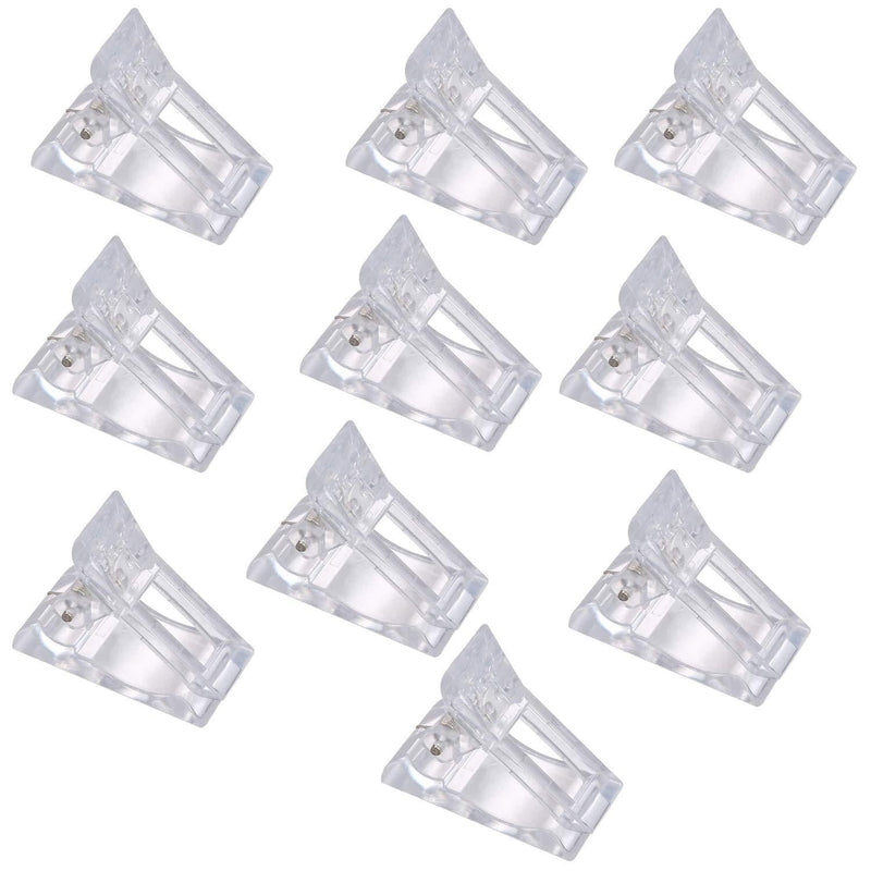 KRISMYA 10 Pcs Poly Fingernails Gel Quick Building Nail Tips Clip,Plastic Transparent Finger Extension UV LED Builder DIY Manicure Poly Fingernails Gel Nail Clamps Set 10 nail clamps - BeesActive Australia