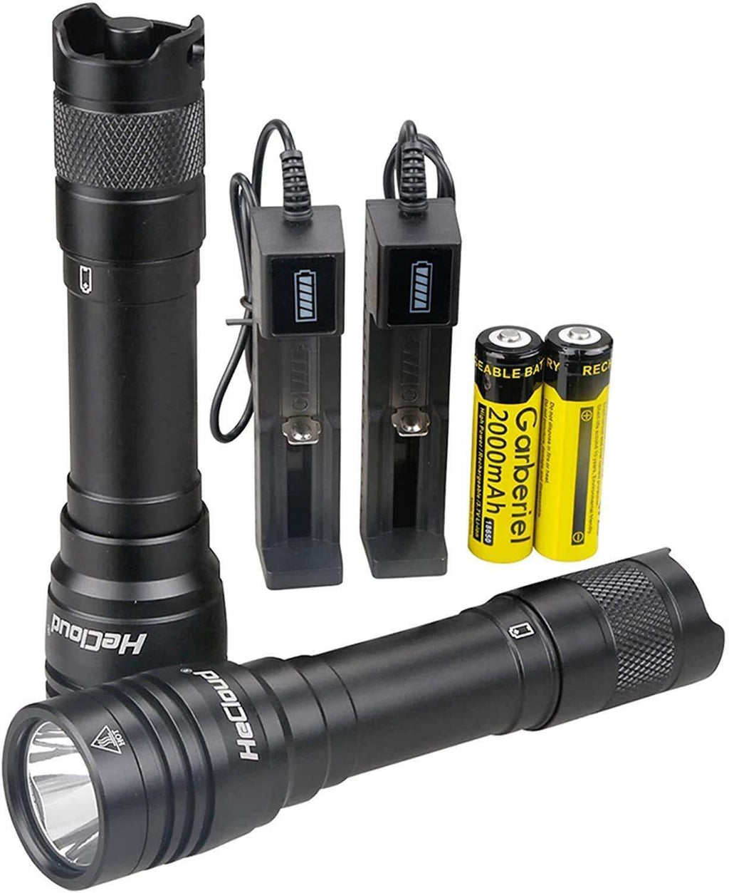 [AUSTRALIA] - HECLOUD Scuba Diving Flashlight Dive Torch 2000 Lumens IPX8 Waterproof Underwater Safety Light with Rechargeable Battery and USB Charger 4 Modes for Submarine Deep Sea Cave at Night Daily Use Dive Light Black 