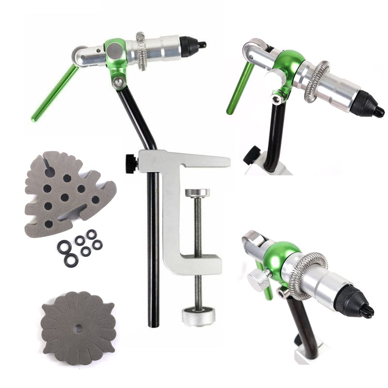 M MAXIMUMCATCH Maxcatch Rotary Fly Tying Vise Alloy Travel Vise TVC Green Fly Vise - BeesActive Australia