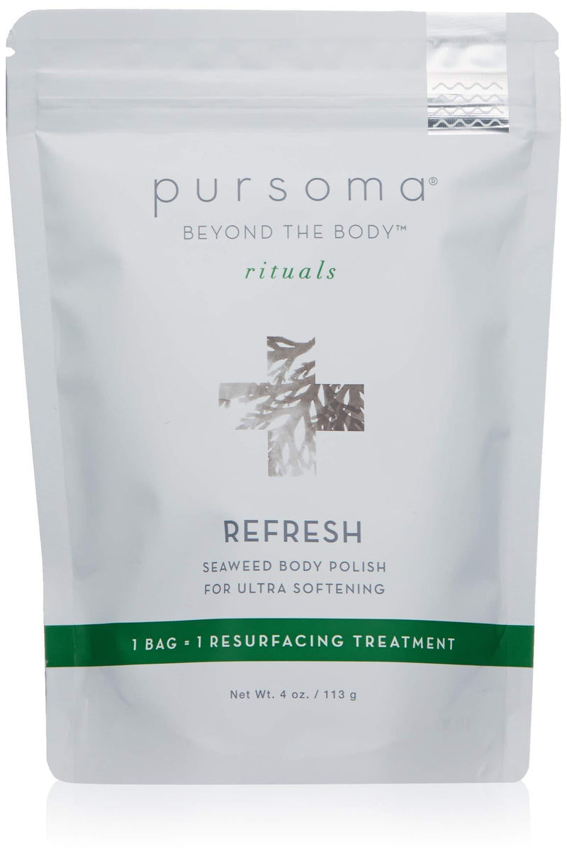 Pursoma REFRESH Seaweed Body Polish with French Grey Sea Salt, Organic Green and Brown Algae, and Dry Oil Infusion | Detoxifying and Exfoliating Seaweed Body Scrub and Rejuvenating Body Polish | 4 oz Refresh - Seaweed Body Polish - BeesActive Australia