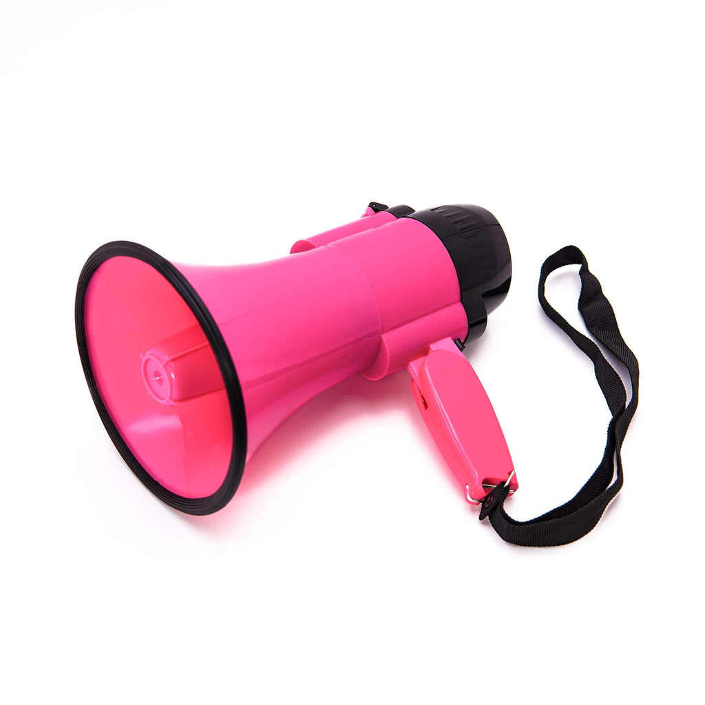 BEMLDY Portable Megaphone Bullhorn 30 watt Power with Built-in Siren/Alarm-Music-Adjustable Volume -Strap Powerful and Lightweight Pink - BeesActive Australia