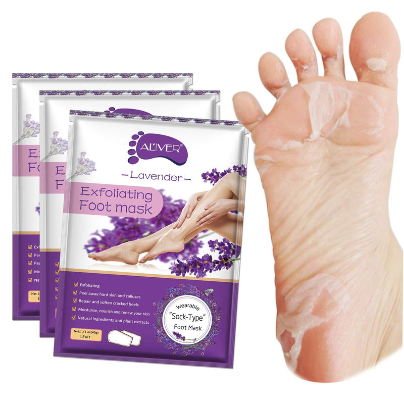 (3 Pairs) Foot Mask Remove Dead Skin and Cutin of Old Cocoon, Get Soft Feeling In a Week, Smooth Feet, Repair Rough Feet. It Applies to Both Men and Women. (Lavender) - BeesActive Australia