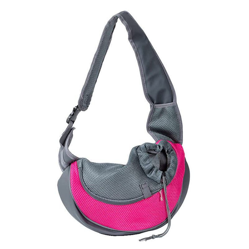 Love Dream Pet Dog Sling Carrier, Breathable Mesh Portable Travel Safe Pet Sling Shoulder Bag Carrier with Adjustable Non-Slip Shoulder Strap for Small Dogs Cats Puppy Rose Red - BeesActive Australia