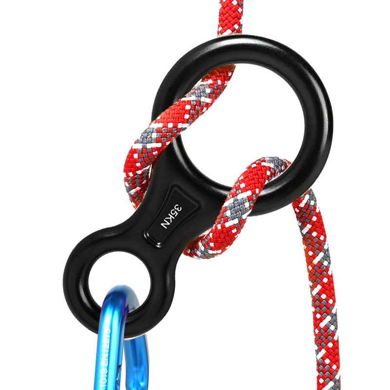 AOKWIT Rescue Figure 8 Descender Climbing Gear Downhill Equipment 35KN/3500kg 7075 Aluminum Alloy Rigging Plate for Climbing Belaying and Rappeling Device Black - BeesActive Australia