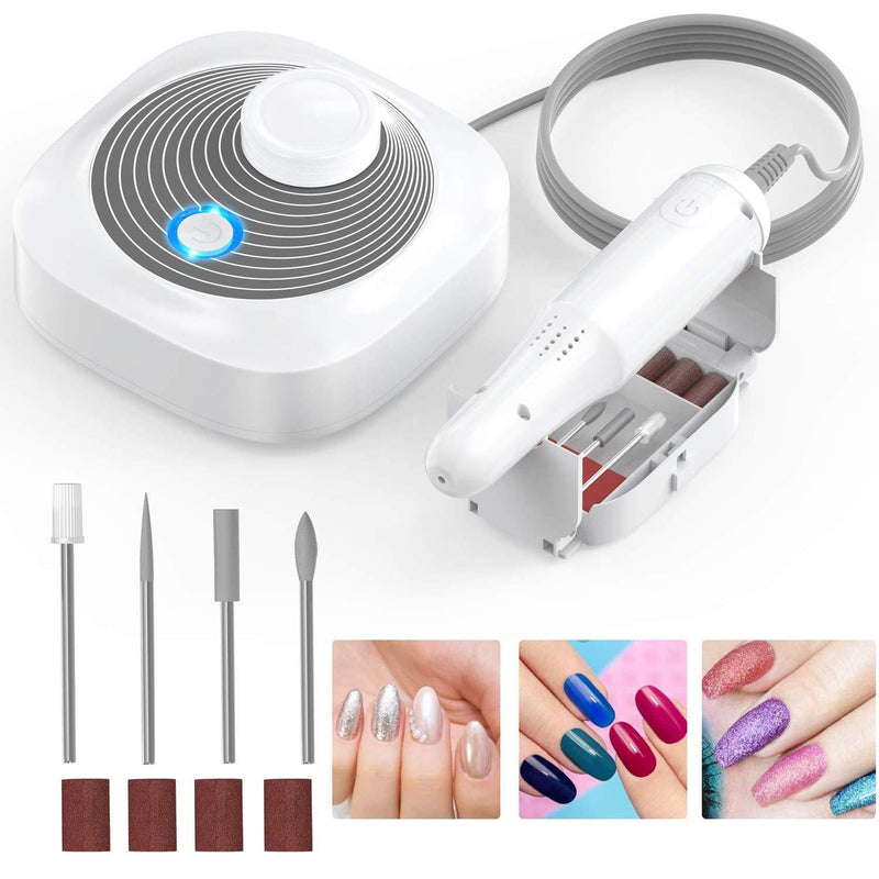 Professional Nail Drill Machine，25,000RPM Electric Nail File for Acrylic Gel Nails,with Two Direction Rotation, Unique Shape Design for Home Salon Use(with 4 Pcs Nail Sand Bands) - BeesActive Australia