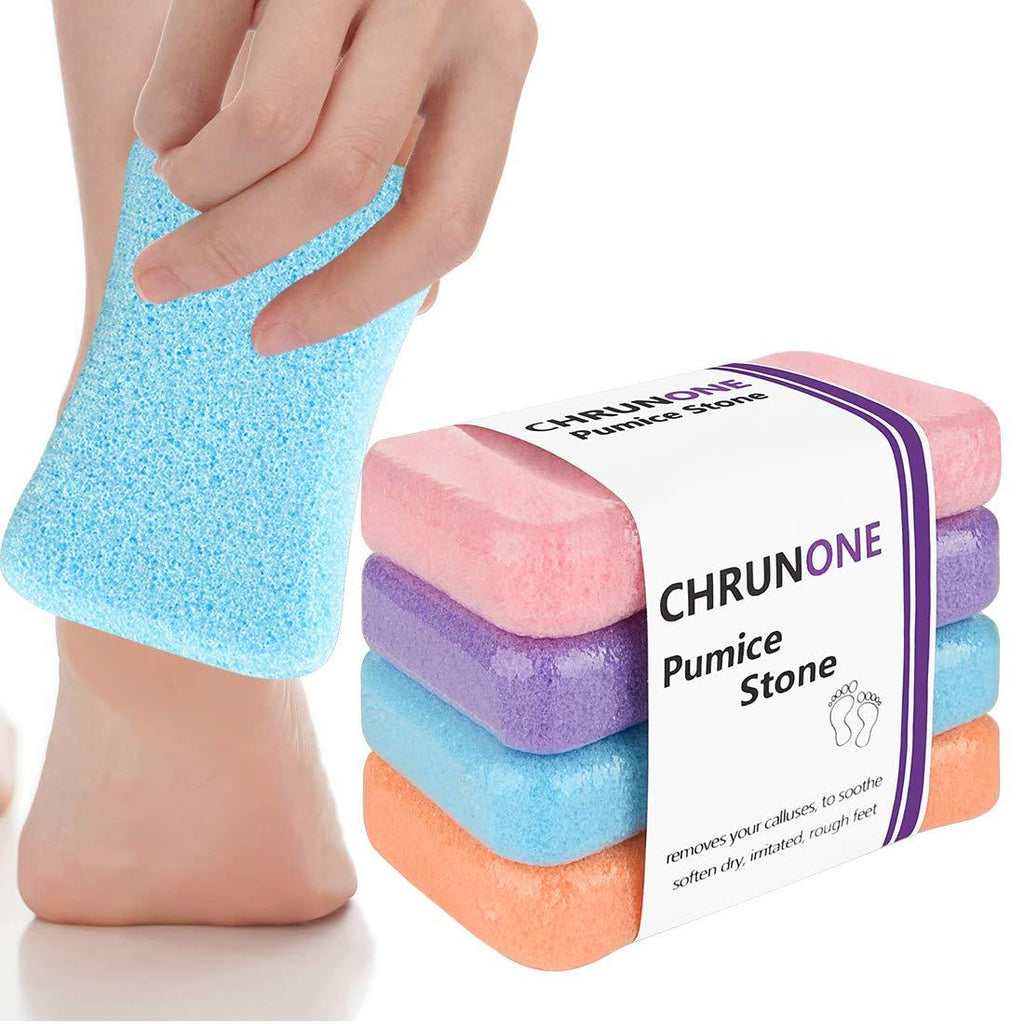 CHRUNONE Foot Pumice, Foot Pumice Stone for Feet Hard Skin Callus Remover and Scrubber, Pumice Stone Pedicure Tools (4 PCS) - BeesActive Australia