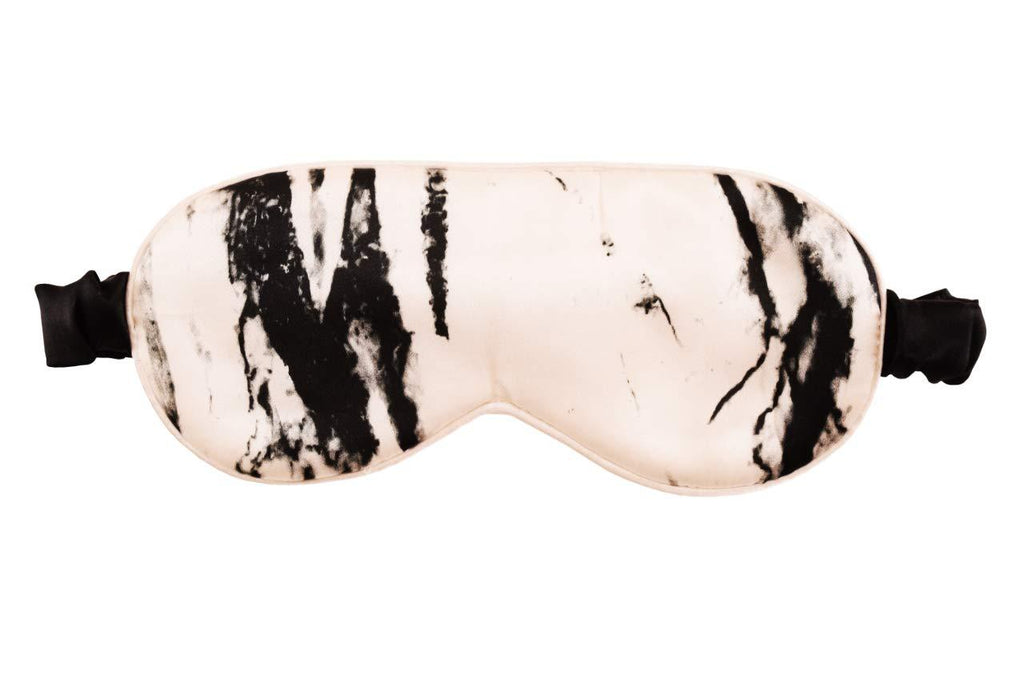 CELESTIAL SILK Mulberry Silk Sleep Eye Mask with Adjustable Elastic Strap (Normal - Adjustable, White Marble) Normal - Adjustable - BeesActive Australia