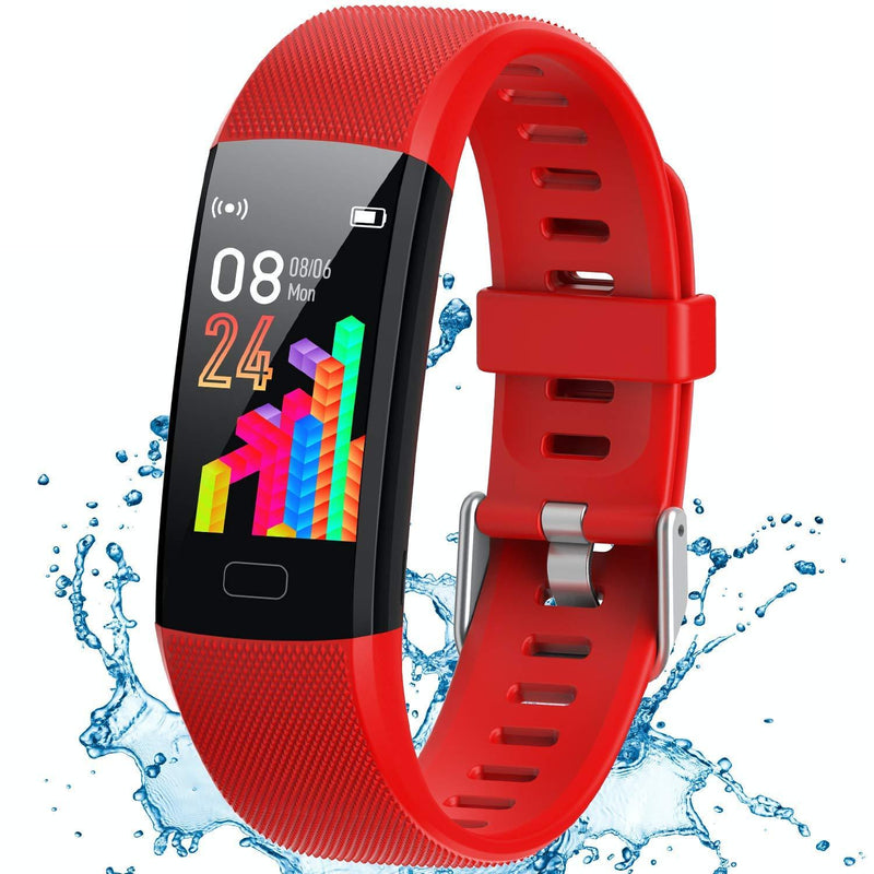 Inspiratek Kids Fitness Tracker for Girls and Boys Age 5-16 (4 Color)- Waterproof Fitness Watch for Kids with Heart Rate Monitor, Sleep Monitor, Calorie Counter and More - Kids Activity Tracker Red - BeesActive Australia