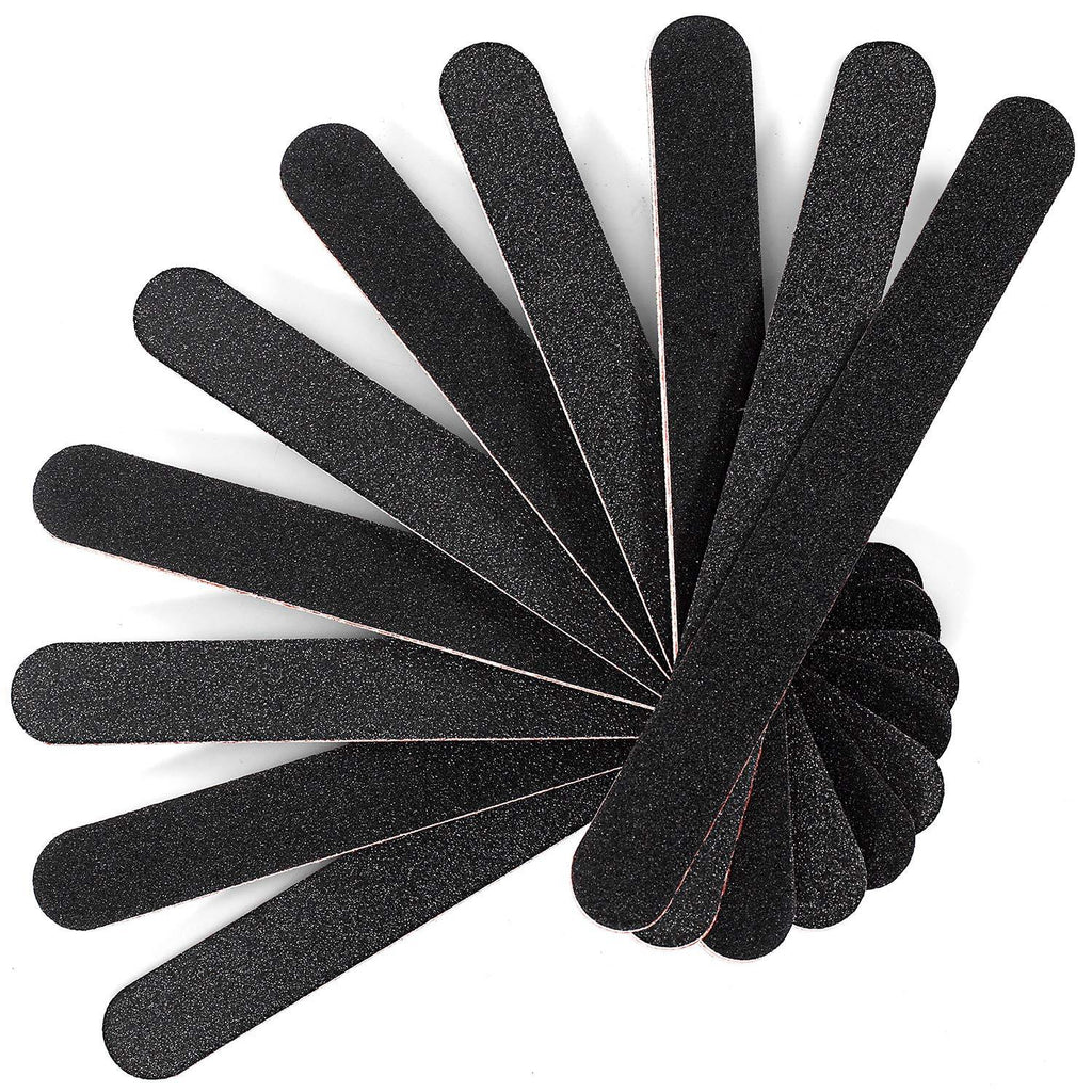 Nail File Emery Board Nail care Double Sided 100 180 Grit Gel Acrylic Dip Black Nail Buffering Files Professional Manicure Pedicure Tools 10Pcs/Pack Nail Files Set for Home and Salon Use 100/180 - BeesActive Australia