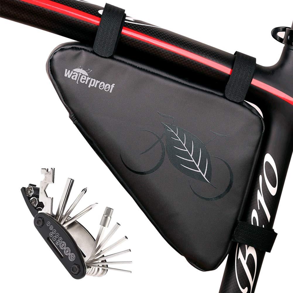 NDakter Bike Pouch, Water-Resistant Bicycle Frame Triangle Storage Bag, Cycling Accessories Pack for Phone, Wallet, Keys, Tools, Use for Road Bikes Mountain Commute Bikes Storage Bag & Tool - BeesActive Australia