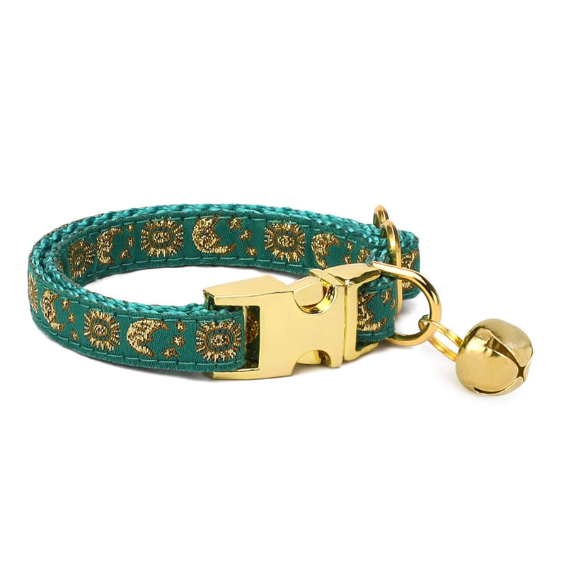 waaag Pet, Moons Stars Suns Dog Collar Cat Collar, Multiple Designs Crescent Celestial Dog Cat Collar Leash Harness XX-Small (Pack of 1) Mallard Collar - BeesActive Australia