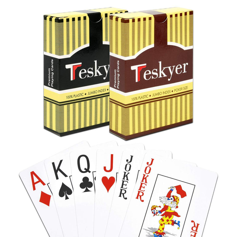 [AUSTRALIA] - Plastic Playing Cards, 100% Waterproof Playing Cards, Poker Cards, 2 Decks of Cards Jumbo Index 2 Pack 