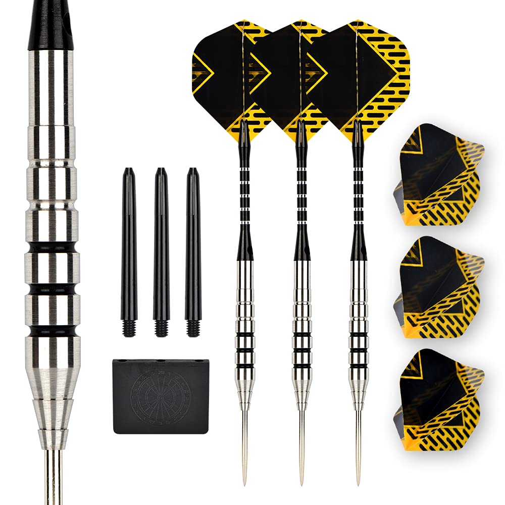 LinkVisions 90% Tungsten Professional Steel Tip Darts Set Point Protector 22g/24g T2-22g-Yellow - BeesActive Australia