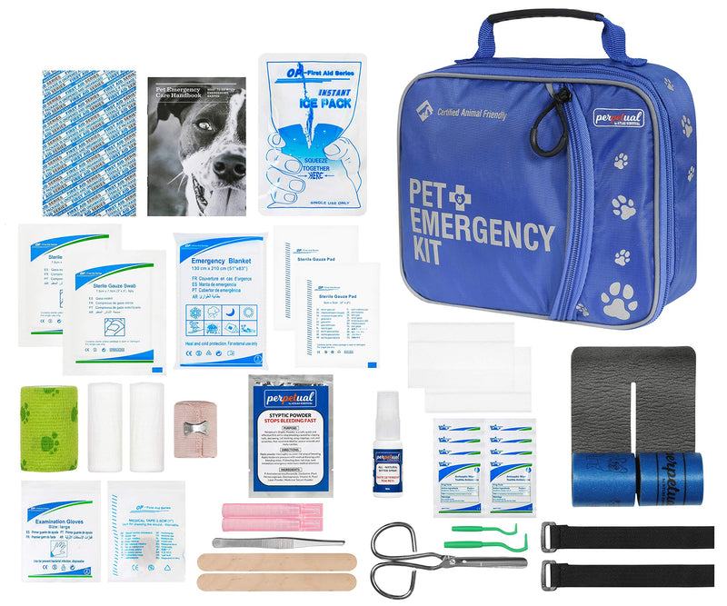 Perpetual Pet First Aid Kit with Vet Wrap, Styptic Powder, Bitter Spray & Veterinary Splint. Ideal for Hiking, Travelling, Camping, Outdoor & Indoor Activities - BeesActive Australia