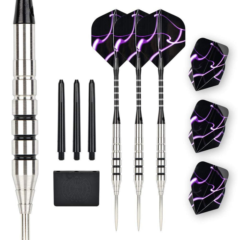 [AUSTRALIA] - LinkVisions 90% Tungsten Professional Steel Tip Darts Set Point Protector 22g/24g T2-24g-Black 