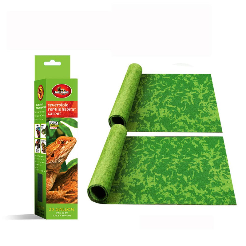 MCLANZOO Reptile Carpet,Pet Terrarium Liner,Reptiles Cage Mat/Substratefor Snakes, Chameleons, Geckos ands Kitchen Use(2sheets) with Tweezers Feeding Tongs printing tropical 20Gallon(30*12in) - BeesActive Australia