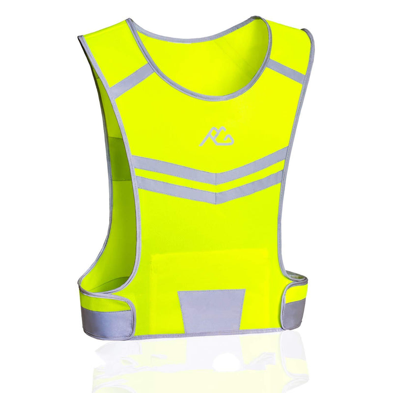 [AUSTRALIA] - GoxRunx Reflective Running Vest Gear, Light & Comfortable Cycling Motorcycle Reflective Vest,Large Zippered Inside Pocket & Adjustable Waist,High Visibility Night Running Safety Vest Yellow Large-X-Large 