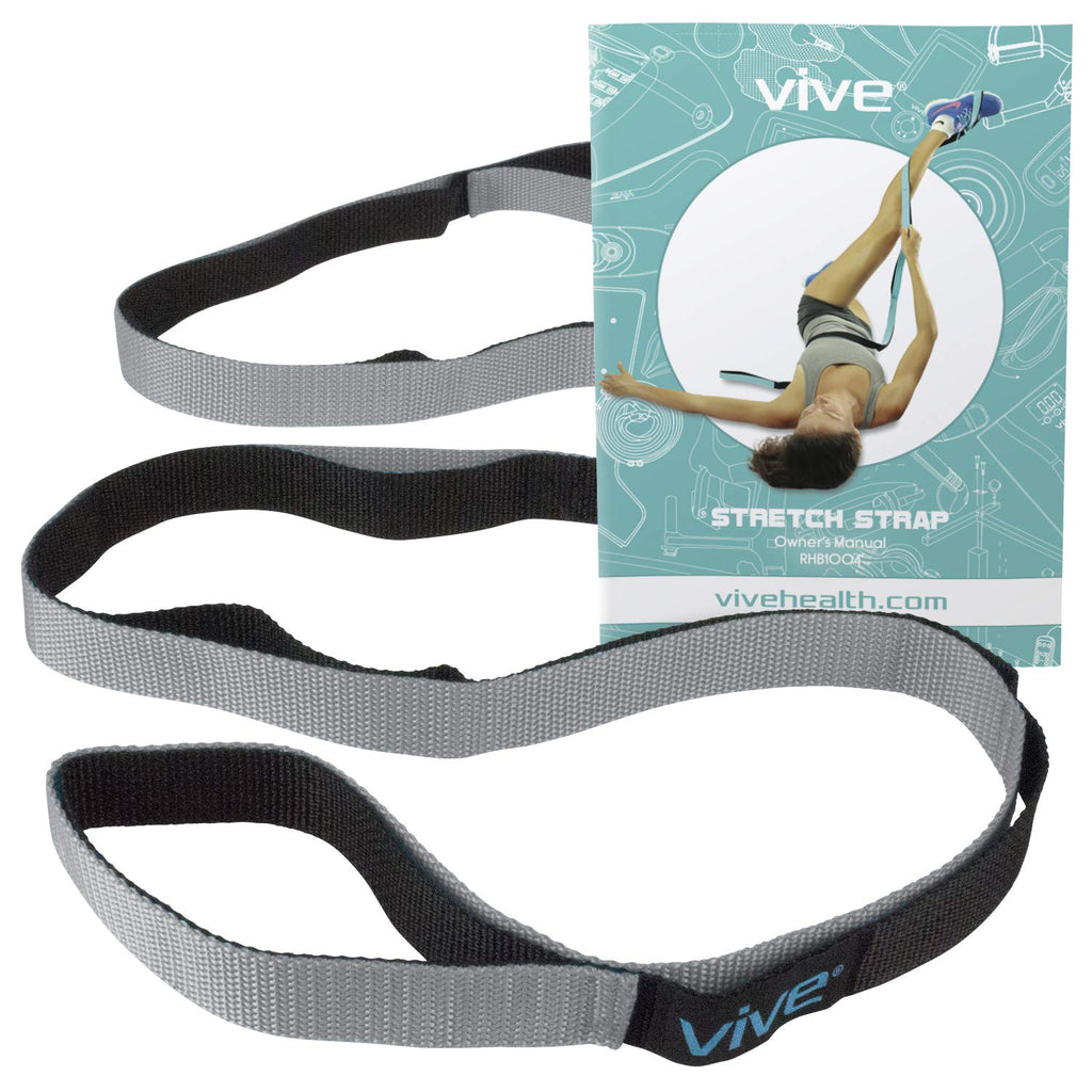 Vive Stretch Strap - Leg Stretch Band to Improve Flexibility - Stretching Out Yoga Strap - Exercise and Physical Therapy Belt for Rehab, Pilates, Dance and Gymnastics with Workout Guide Book - BeesActive Australia