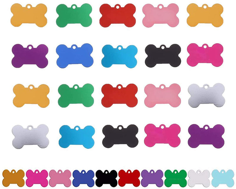 yiwoo 30 PCS Pet ID Tag Bone Shape, Aluminum Alloy for Dogs and Cats Pet ID Tag(38mm) - BeesActive Australia