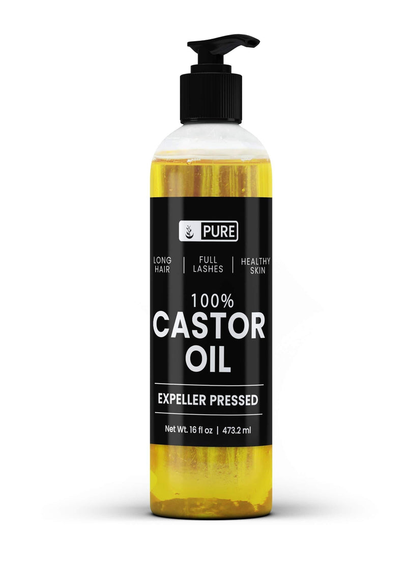 PURE Castor Oil, 16 fl oz, Natural, Hexane-Free, Expeller Pressed & Cruelty-Free Oil for Skin & Hair - BeesActive Australia