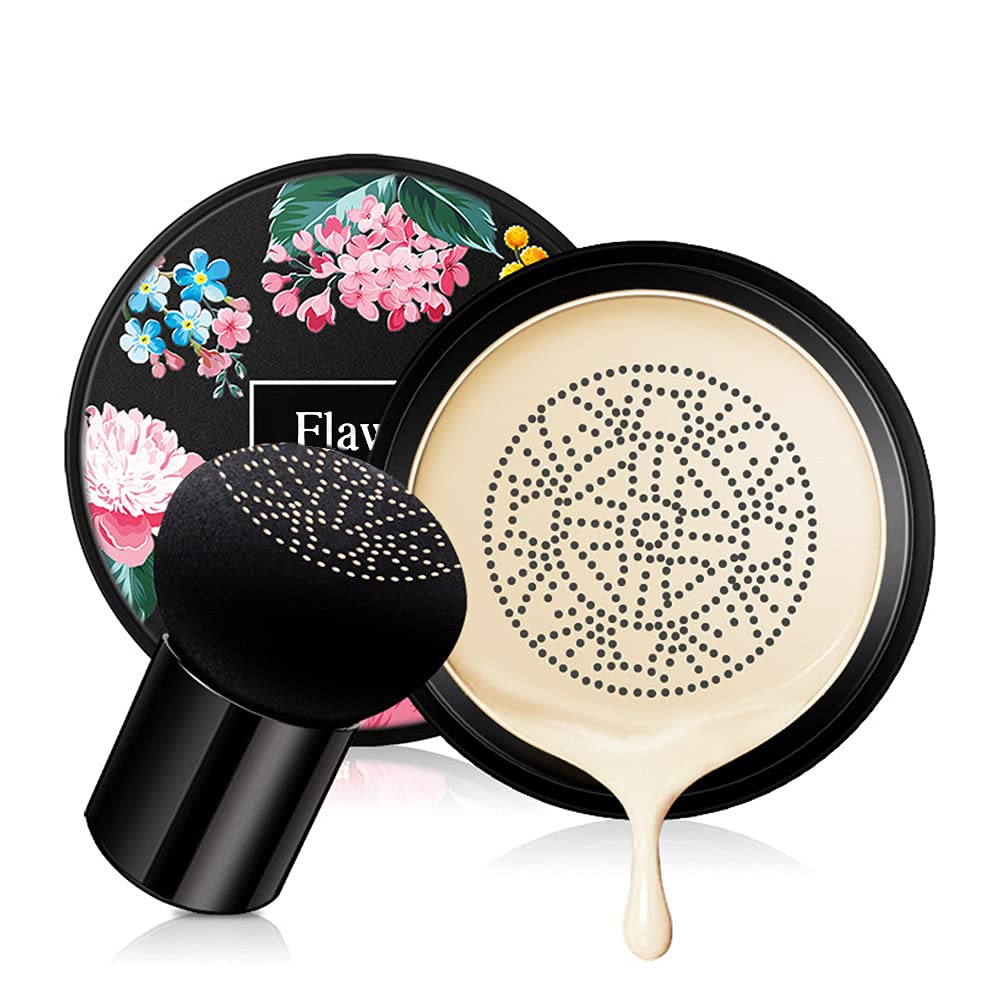 Ownest Mushroom Head Air Cushion BB Cream, Concealer Lasting Nude Makeup Moisturizing Pigment CC Liquid Foundation, Even Skin Tone Makeup Base Primer(Ivory) A-Ivory - BeesActive Australia