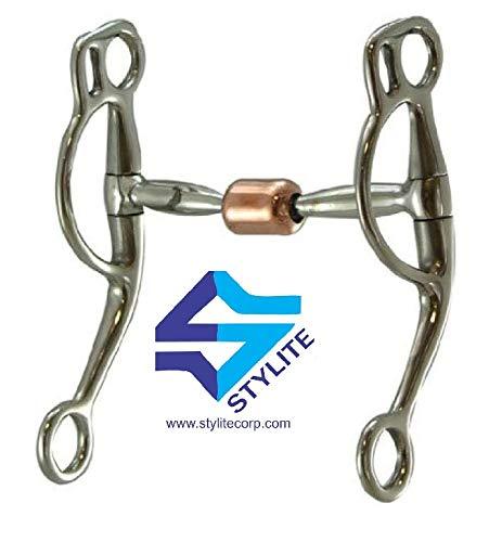 [AUSTRALIA] - Stylite Snaffle Bit with Red Copper Roller 5" silver 