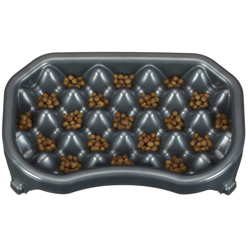 Neater Pet Brands - Neater Slow Feeder - Fun, Healthy, Stress Free Dog Bowl Helps Stop Bloat Prevents Obesity Improves Digestion (2.5 Cup, 6 Cup, Double Diner/w Water Bowl) Gunmetal 2.5 Cup Food - BeesActive Australia