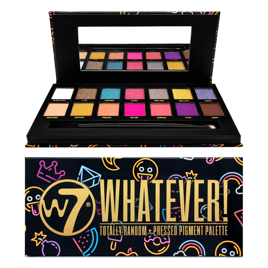 W7 | Whatever Pressed Pigment Palette Makeup | Tones: Cream Matte, Shimmer & Chromes | Colors: Bold And Bright, Pinks, Purples, Blues and Oranges | Cruelty Free Makeup For Women - BeesActive Australia