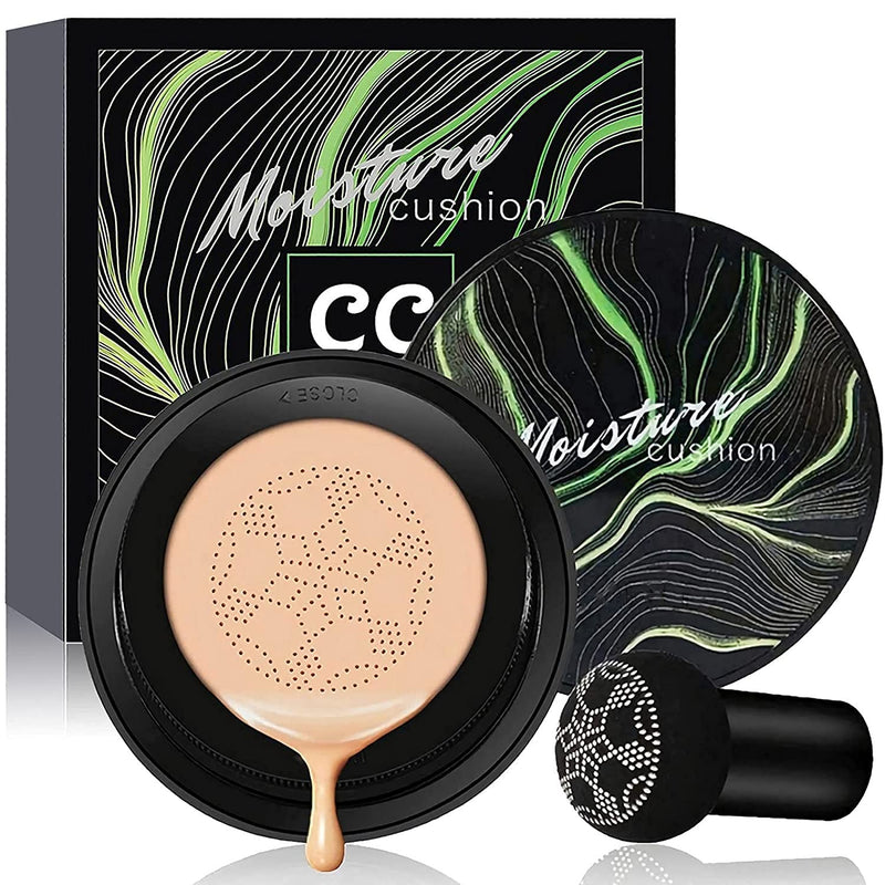 Air Cushion CC Cream Mushroom Head Foundation, SuperThinker Moisturizing BB Cream Makeup Long Lasting Matte Concealer (Natural) - BeesActive Australia