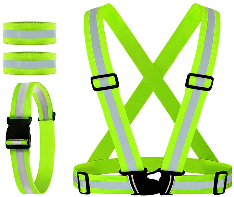 Reflective Vest, Reflective Glow Belt with 2Pack Reflector Armbands, Adjustable Elastic Safety Vest Outdoor Reflective Belt High Visibility, Ultralight & Comfy for Running, Jogging, Walking, Cycling, - BeesActive Australia