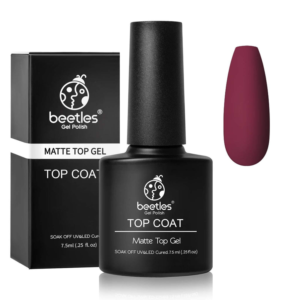 Beetles Gel No Wipe Matte Top Coat - Soak Off Nail Lamp Gel Nail Polish Matte Finish and Long Lasting for Christmas Gift Set Gel Nail Kit - BeesActive Australia