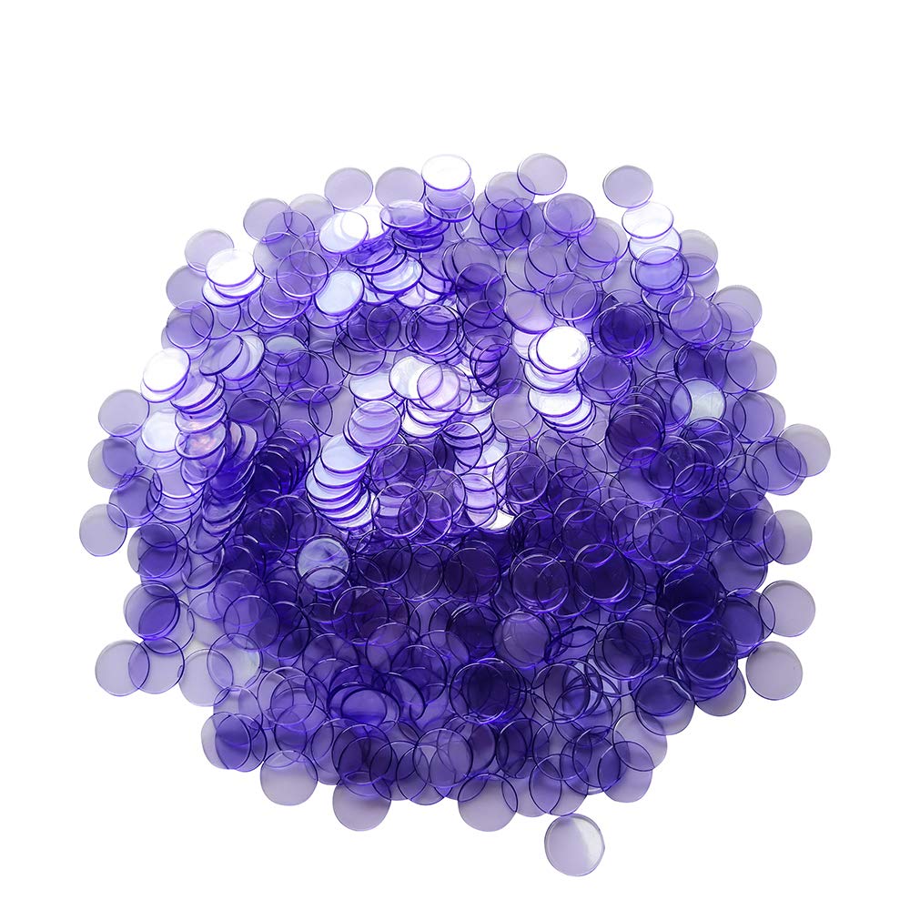 Yuanhe 500 Pieces 3/4 inch Transparent Bingo Counting Chips-Purple Purple - BeesActive Australia