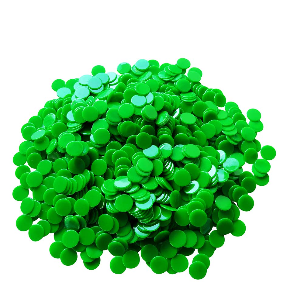 Yuanhe 1000 Pieces 3/4 inch Solid Opaque Bingo Counting Chips (Several Colors Available) Green - BeesActive Australia