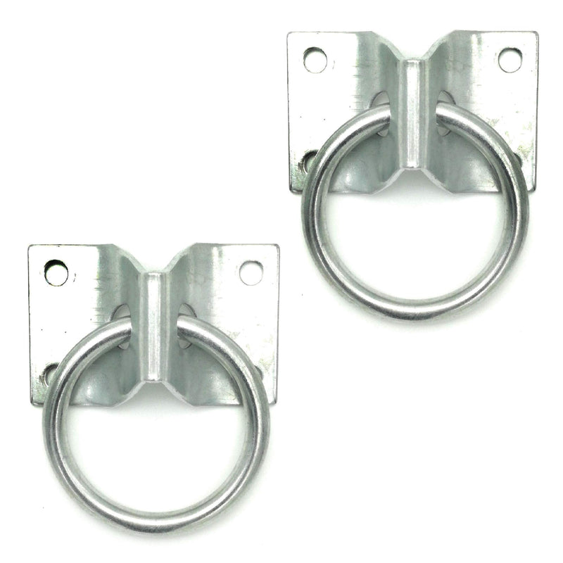 Will's Family Store 2 inch Wall Mount Horse Tie Ring Through Plate Zinc Plated 2 pieces - BeesActive Australia