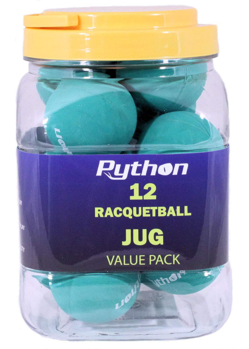 [AUSTRALIA] - Python (Green) Racquetballs (Super Fast w/Optimal Visibility)(Value Pack - 12 Ball Jug 