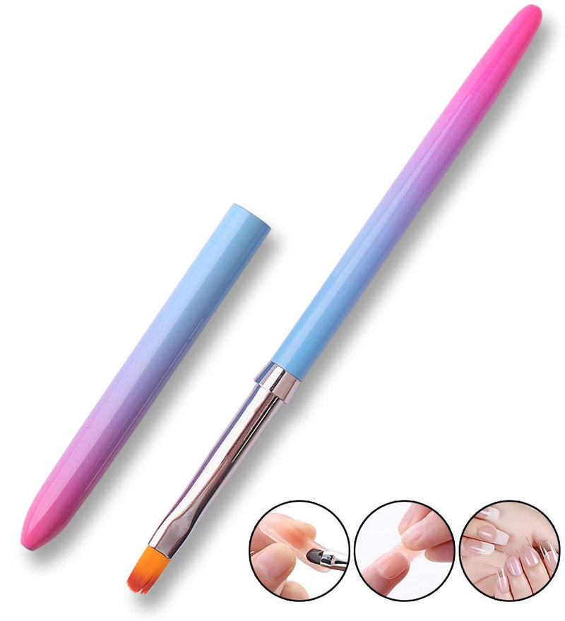 SILPECWEE 1Pc Professional Acrylic Nail Brush Set Gradient Alloy Handle Nylon Hair UV Gel Builder Clear Apply Glitter Manicure Pen Tools - BeesActive Australia